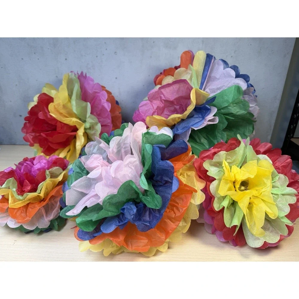 Colorful Fiesta Paper Tissue Pom‎ Poms 20 Pieces Cinco de Mayo Party Decorations